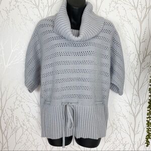 United States Sweaters Gray Open Knit Cowl Neck M